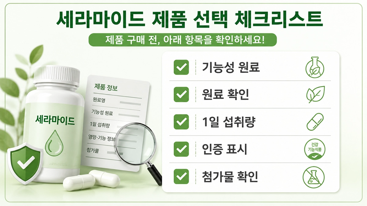 먹는 세라마이드 제품 선택 체크리스트