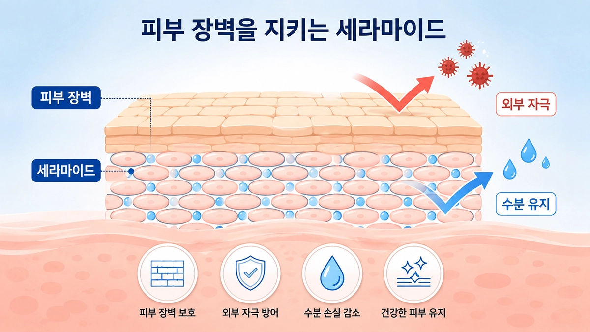 먹는 세라마이드와 피부 장벽 및 피부 보습 원리