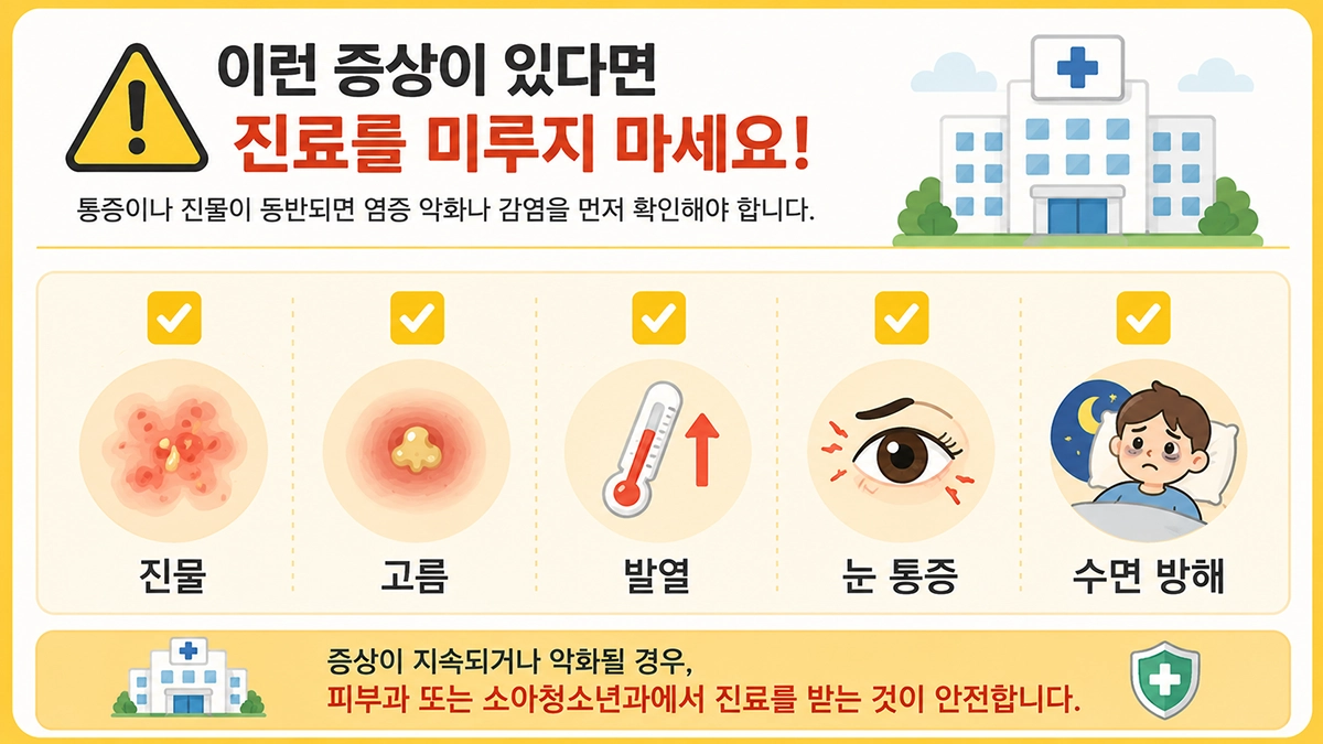 아토피 피부염에서 병원 진료가 필요한 증상을 정리한 체크리스트