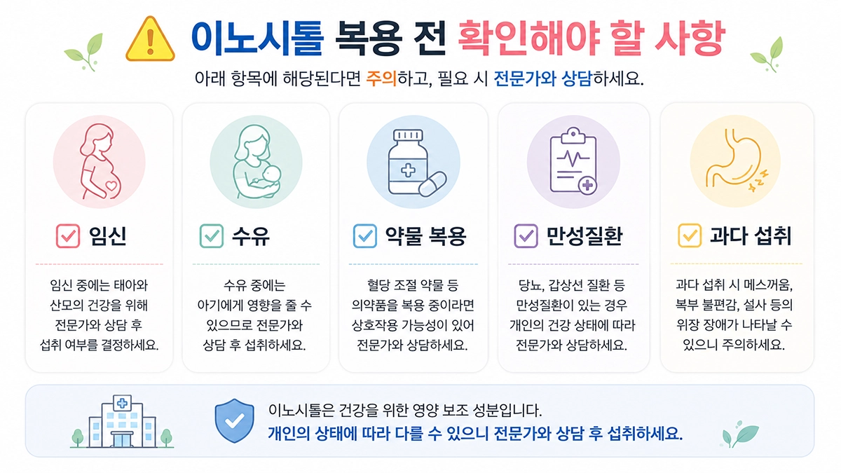 이노시톨 복용법 확인 전 임신 수유 약물 복용자가 참고할 주의사항 체크리스트