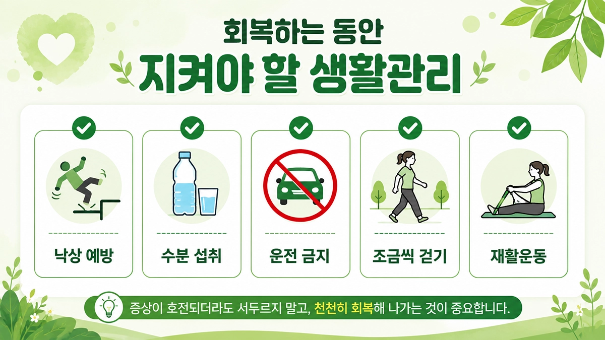 전정신경염 증상 회복기에 도움이 되는 생활관리 인포그래픽