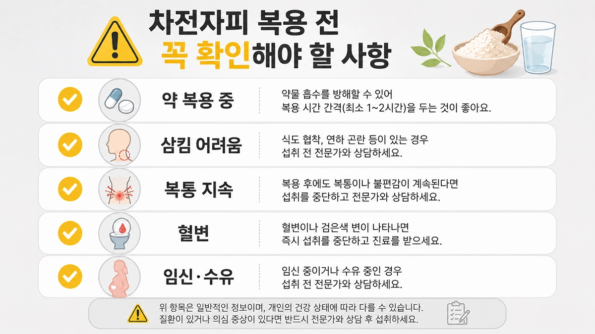 차전자피 효능과 함께 확인해야 할 복용 전 주의사항