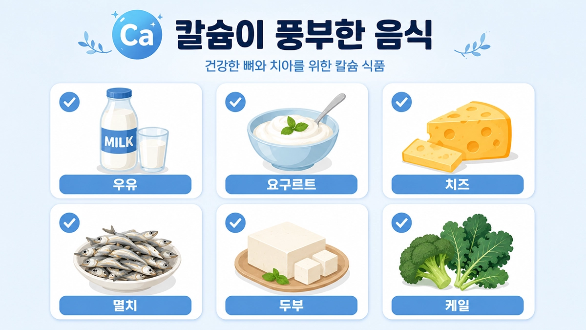 칼슘 효능과 함께 참고할 수 있는 우유, 멸치, 두부 등 칼슘이 풍부한 음식