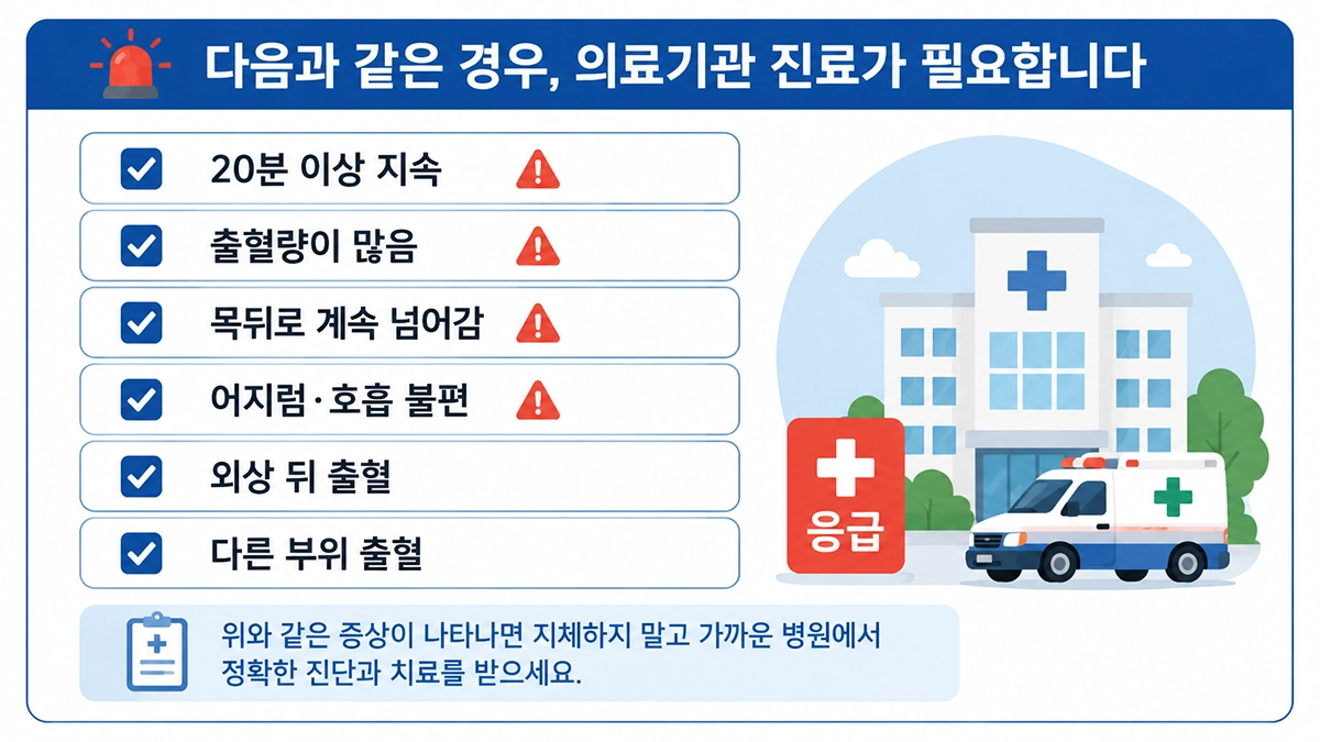 코피가 나는 이유와 함께 확인해야 할 출혈 지속, 어지럼, 호흡 불편 등 병원 진료 신호