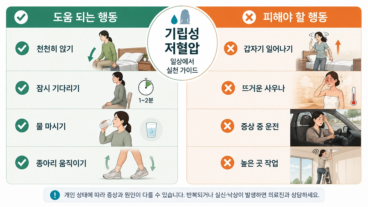 기립성 저혈압 증상이 있을 때 도움이 되는 생활 대처법과 피해야 할 행동