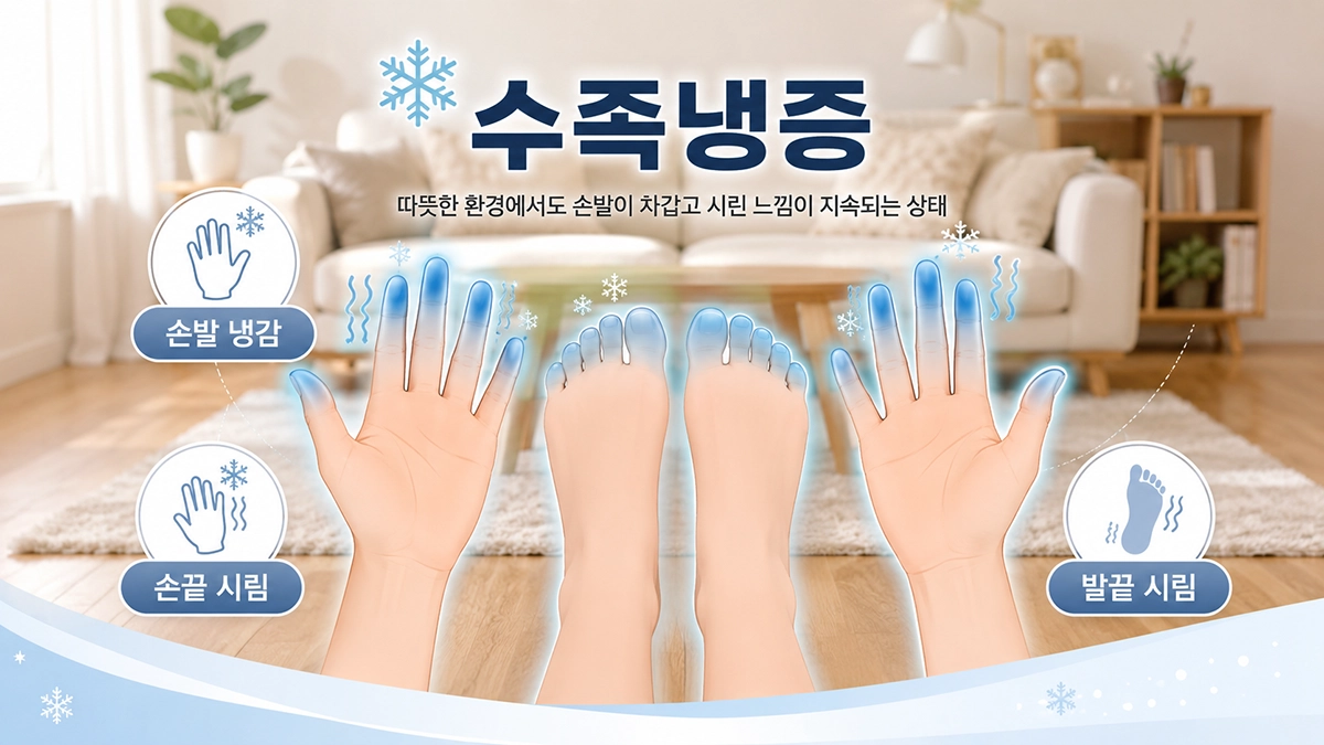 따뜻한 실내에서도 손발 냉감과 시림이 나타나는 수족냉증 특징